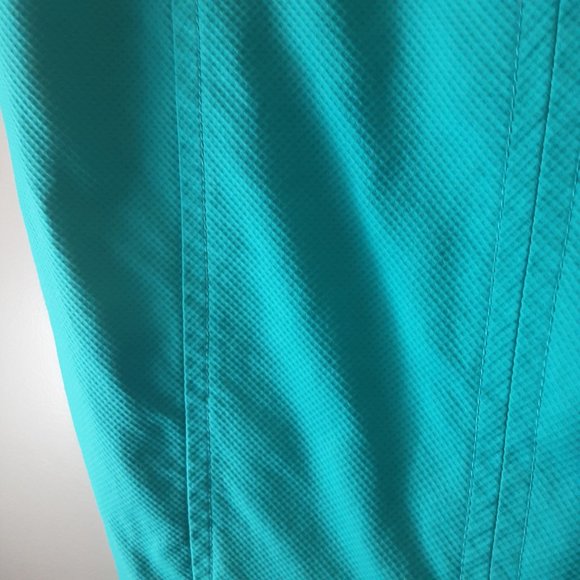 Talbot's Turquoise Blue Cotton Stretch Sleeveless Shift Dress | Size 2P - Picture 6 of 13